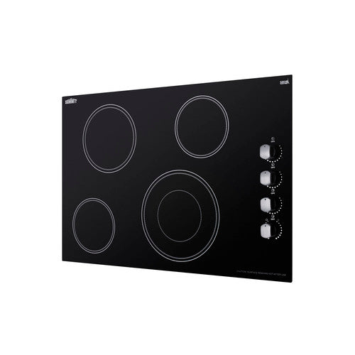 Summit 30" Wide 208-240V 4-Burner Radiant Cooktop (CR4B30MB) view 3