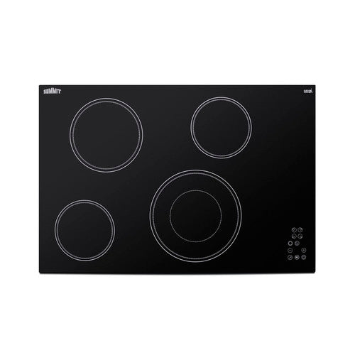Summit 30" Wide 208-240V 4-Burner Radiant Cooktop (CR4B30T11B)
