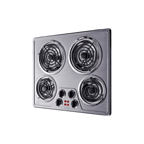 Summit 24" Wide 240V 4-Burner Coil Cooktop (CR4SS24) view 3