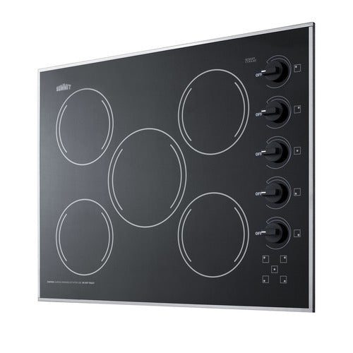 Summit 27" Wide 230V 5-Burner Radiant Cooktop (CR5B273B) view 2