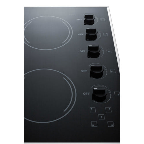 Summit 27" Wide 230V 5-Burner Radiant Cooktop (CR5B273B) view 3