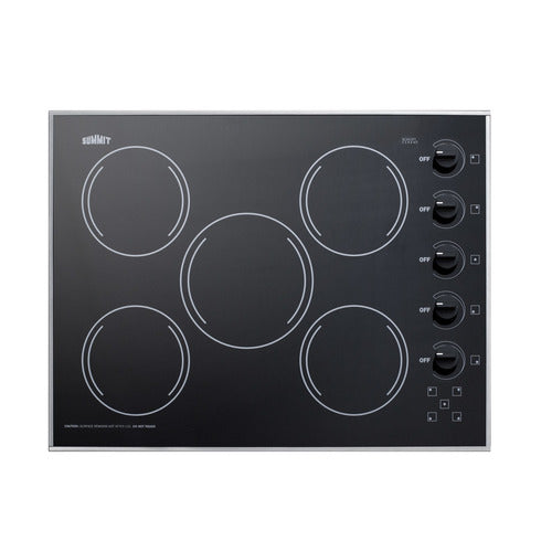 Summit 27" Wide 230V 5-Burner Radiant Cooktop (CR5B273B)