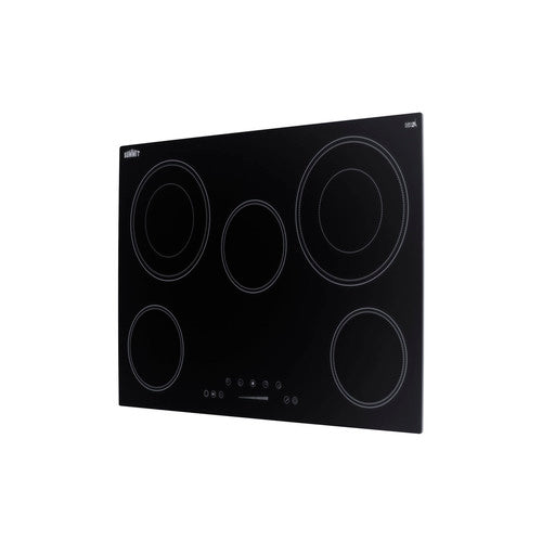 Summit 30" Wide 208-240V 5-Burner Radiant Cooktop (CR5B30T7B) view 3