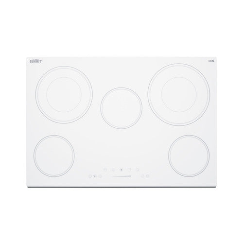 Summit 30" Wide 208-240V 5-Burner Radiant Cooktop (CR5B30T8W)