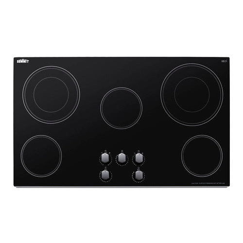 Summit 36" Wide 208-240V 5-Burner Radiant Cooktop (CR5B36MB)