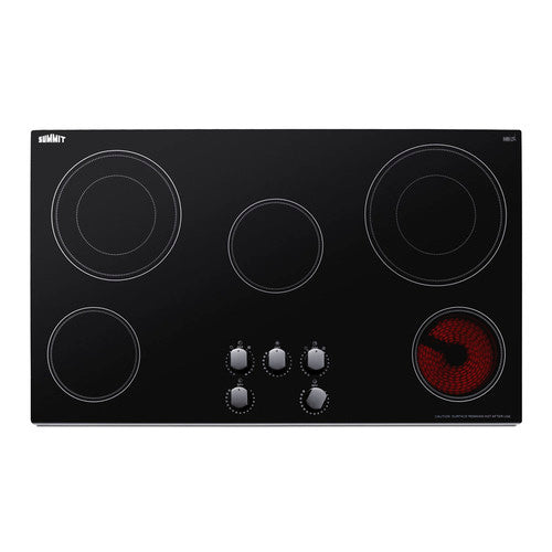 Summit 36" Wide 208-240V 5-Burner Radiant Cooktop (CR5B36MB) view 5