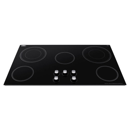 Summit 36" Wide 208-240V 5-Burner Radiant Cooktop (CR5B36MB) view 3