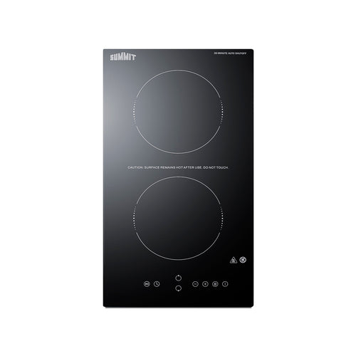 Summit 12" Wide 115V 2-Burner Radiant Cooktop With Safety Shutoff (CRH2BT30115)
