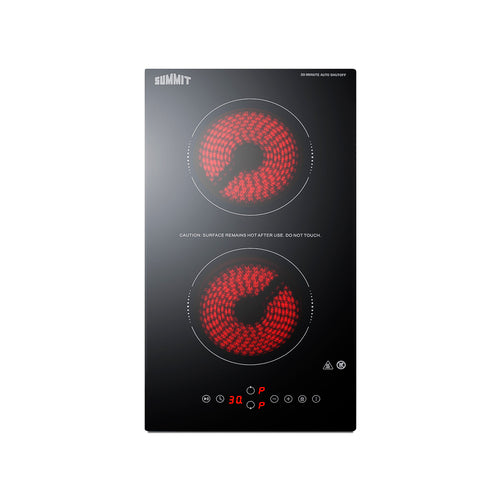 Summit 12" Wide 115V 2-Burner Radiant Cooktop With Safety Shutoff (CRH2BT30115) view 4