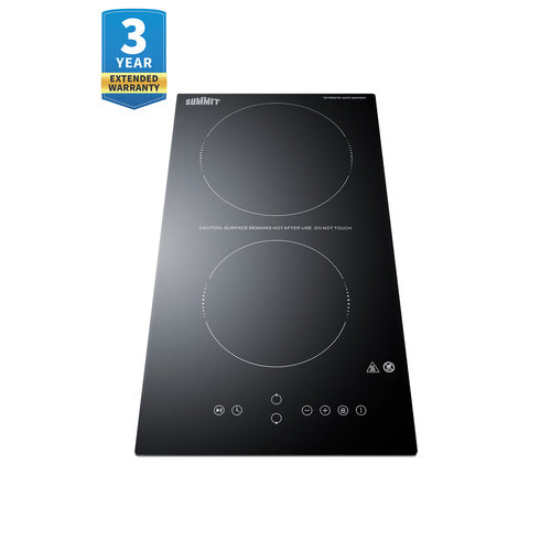 Summit 12" Wide 230V 2-Burner Radiant Cooktop With Safety Shutoff (CRH2BT30230) view 2
