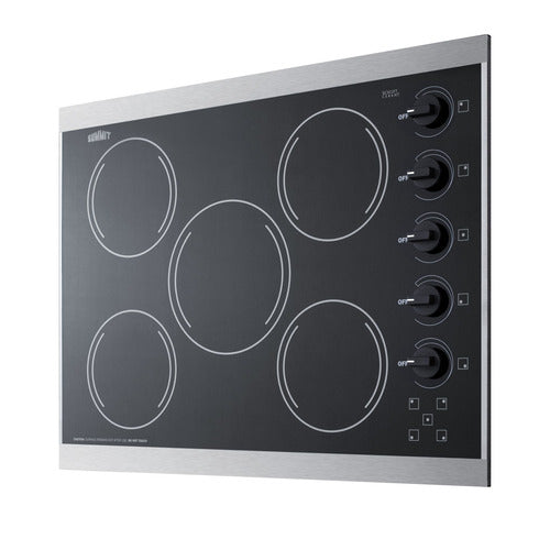 Summit 27" Wide 230V 5-Burner Radiant Cooktop (CRS5B13B) view 3