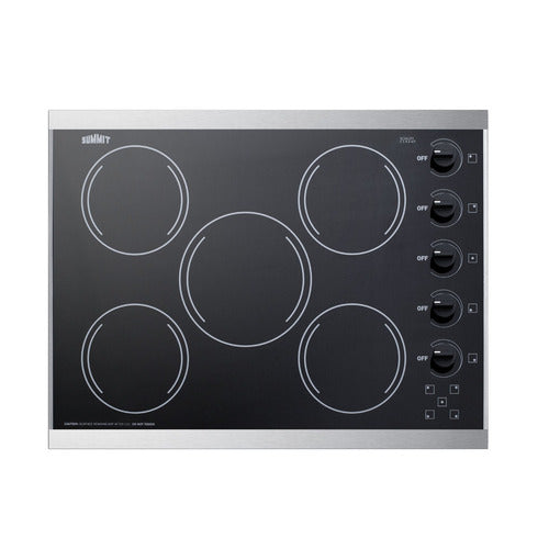 Summit 27" Wide 230V 5-Burner Radiant Cooktop (CRS5B13B)