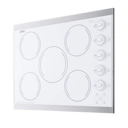 Summit 27" Wide 230V 5-Burner Radiant Cooktop (CRS5B14W) view 3
