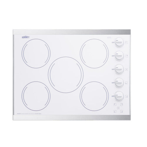 Summit 27" Wide 230V 5-Burner Radiant Cooktop (CRS5B14W)