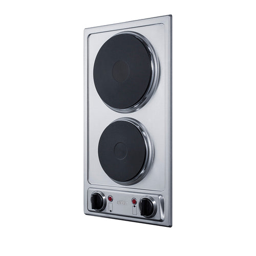 Summit 12" Wide 115V 2-Burner Solid Disk Cooktop (CSD2B115) view 3