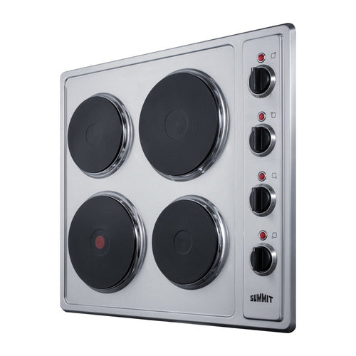 Summit 24" Wide 230V 4-Burner Solid Disk Cooktop (CSD4B24) view 2