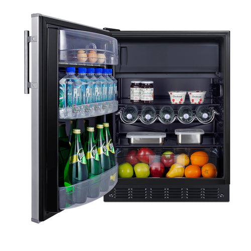 Summit 24" Wide Refrigerator-Freezer (CT66BK2SSLHD) view 2
