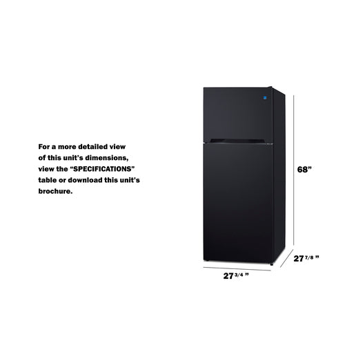 Summit 28" Wide Top-Mount Refrigerator-Freezer (CTR152B) view 5