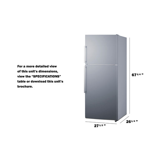 Summit 28" Wide Top Mount Refrigerator-Freezer With Icemaker (FF1514SSIM) view 6