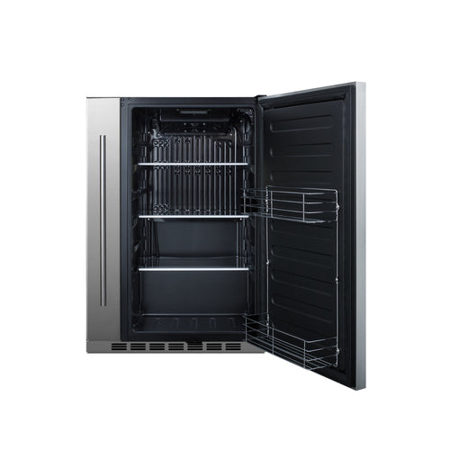 Summit Shallow Depth 24" Wide Built-In All-Refrigerator With Slide-Out Storage Compartment (FF19524) view 3
