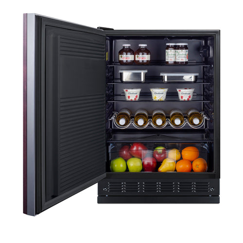 Summit 24" Wide All-Refrigerator (Panel Not Included) (FF708BLSSRSIFLHD) view 4