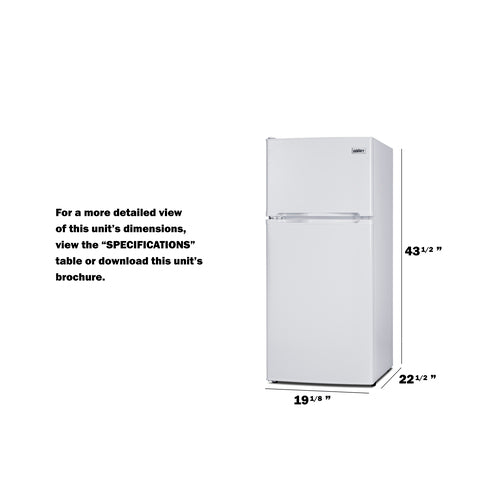 Summit 19" Wide Top Mount Refrigerator-Freezer (FF712WLHD) view 6