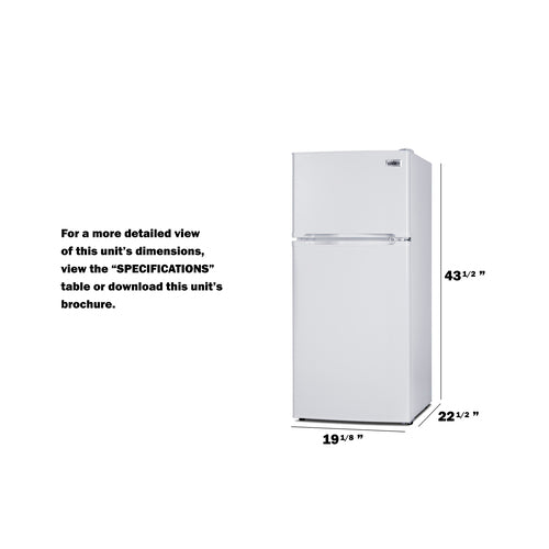 Summit 19" Wide Top Mount Refrigerator-Freezer (FF712W) view 6