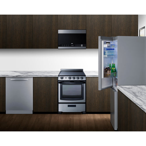 Summit 24" Wide Bottom Mount Refrigerator-Freezer (FFBF124SSLHD) view 2