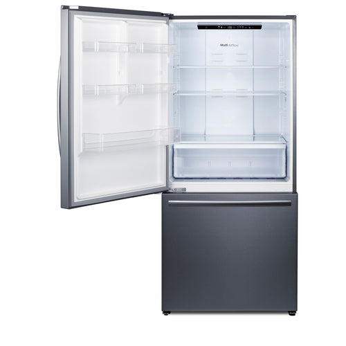 Summit 31" Wide Bottom Freezer Refrigerator with Icemaker (FFBF179SSIMLHD) view 4