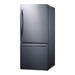 Summit 31" Wide Bottom Freezer Refrigerator with Icemaker (FFBF179SSIM) view 3