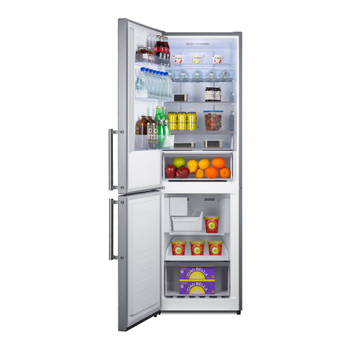 Summit 24" Wide Bottom Freezer Refrigerator with Icemaker (FFBF235PLIMLHD)