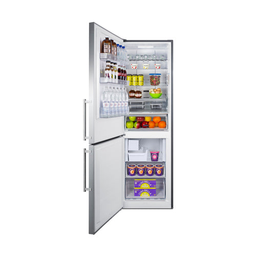 Summit 24" Wide Bottom Freezer Refrigerator with Icemaker (FFBF249SS2IMLHD) view 2