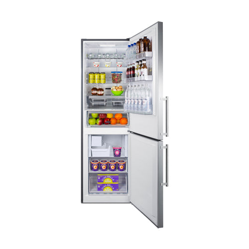 Summit 24" Wide Bottom Freezer Refrigerator with Icemaker (FFBF249SS2IM) view 2