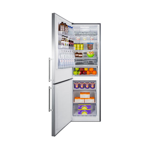 Summit 24" Wide Bottom Freezer Refrigerator (FFBF249SS2LHD) view 4