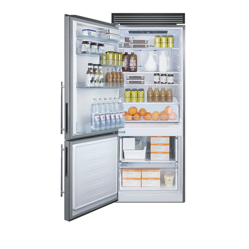 Summit 28" Wide Bottom Freezer Refrigerator (FFBF279SSXIMH72LHD) view 2