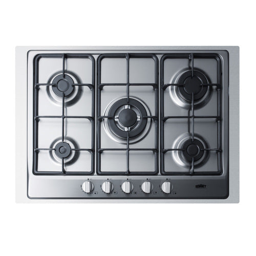 Summit 30" Wide 5-Burner Gas Cooktop (GC527SSTK30)