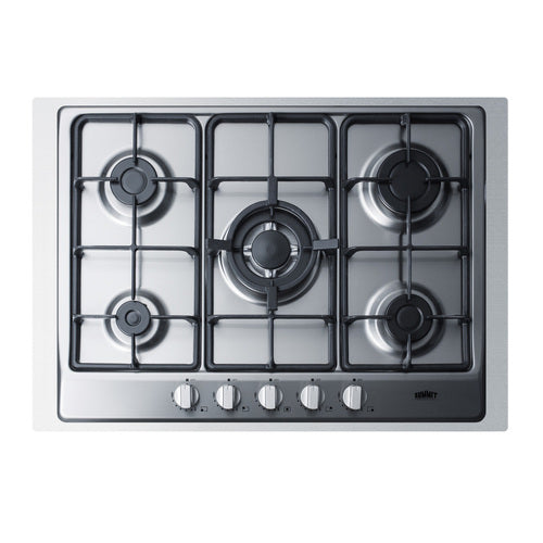 Summit 30" Wide 5-Burner Gas Cooktop (GC527SSTK30) view 3