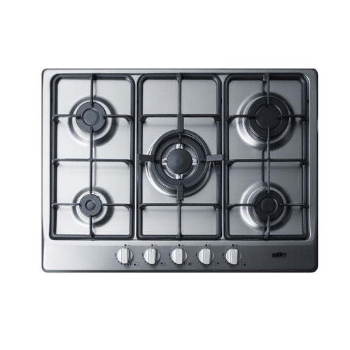 Summit 27" Wide 5-Burner Gas Cooktop (GC527SS) view 3