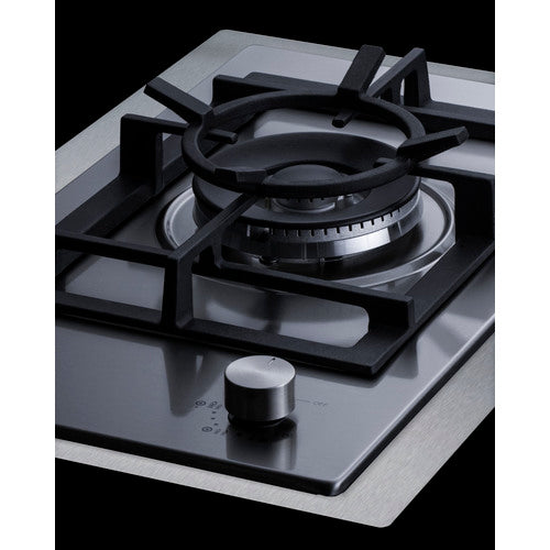 Summit 15" Wide 1-Burner Gas Cooktop In Stainless Steel (GCJ1SSTK15) view 4