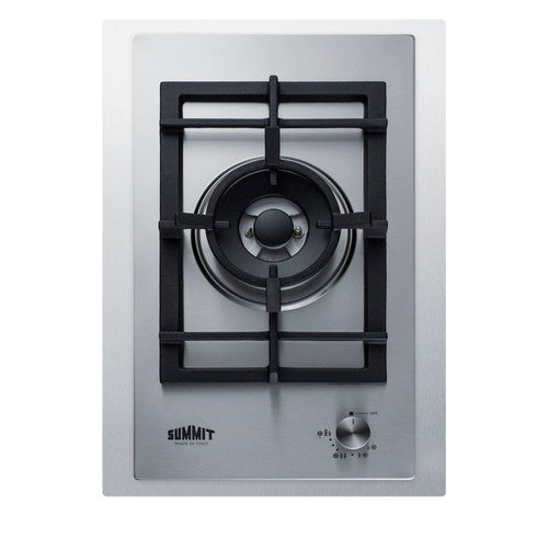 Summit 15" Wide 1-Burner Gas Cooktop In Stainless Steel (GCJ1SSTK15)