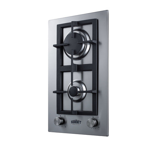 Summit 12" Wide 2-Burner Gas Cooktop In Stainless Steel (GCJ2SS) view 4