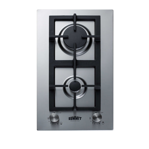 Summit 12" Wide 2-Burner Gas Cooktop In Stainless Steel (GCJ2SS)