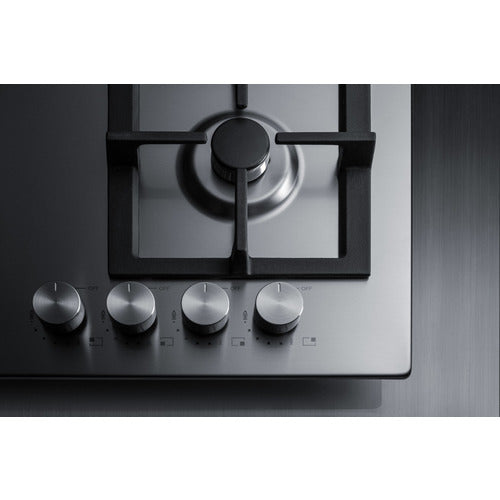 Summit 24" Wide 4-Burner Propane Gas Cooktop In Stainless Steel (GCJ4SSLP) view 5