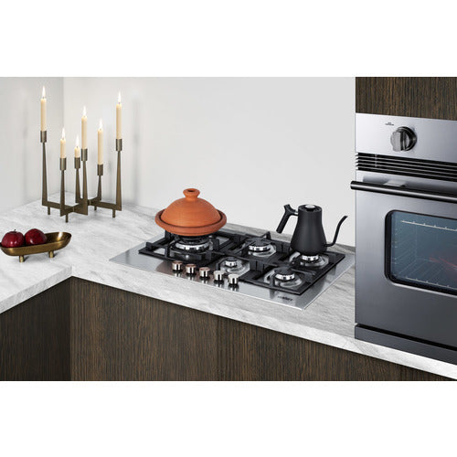 Summit 24" Wide 4-Burner Propane Gas Cooktop In Stainless Steel (GCJ4SSLP) view 2
