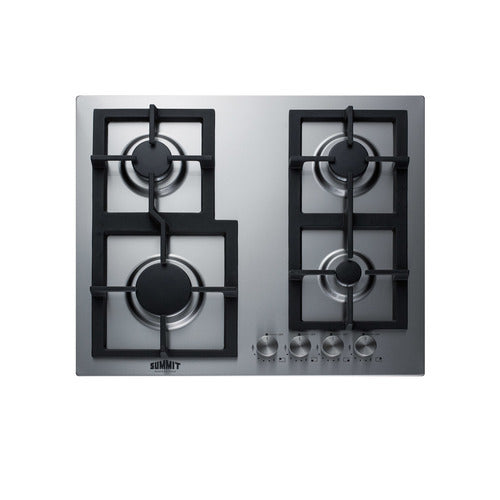 Summit 24" Wide 4-Burner Propane Gas Cooktop In Stainless Steel (GCJ4SSLP)