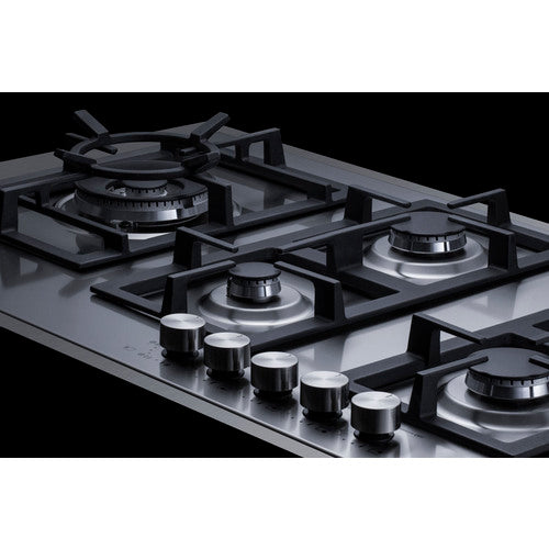 Summit 34" Wide 5-Burner Gas Cooktop In Stainless Steel (GCJ536SSTK) view 4