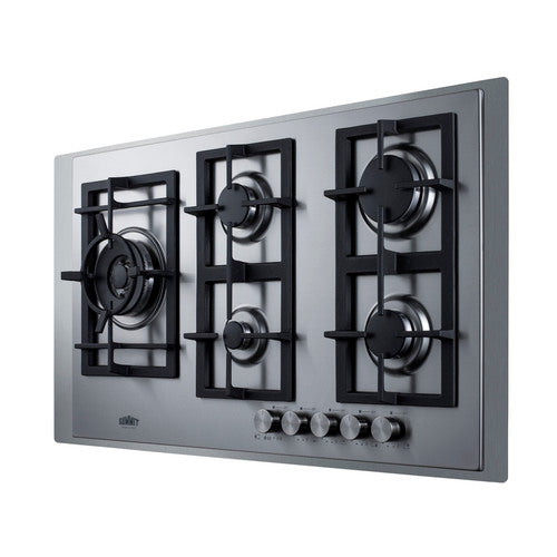 Summit 36" Wide 5-Burner Propane Gas Cooktop In Stainless Steel (GCJ536SSLPTK) view 6