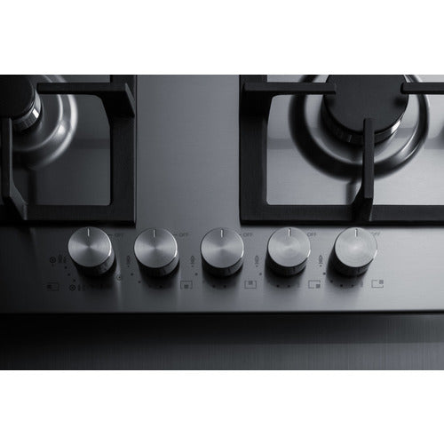 Summit 34" Wide 5-Burner Propane Gas Cooktop In Stainless Steel (GCJ536SSLP) view 5