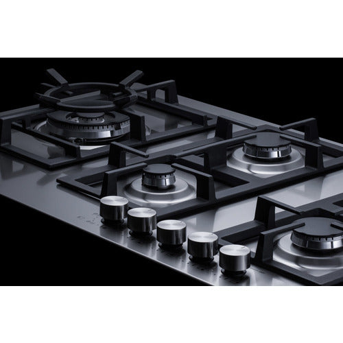 Summit 34" Wide 5-Burner Gas Cooktop In Stainless Steel (GCJ536SS) view 6