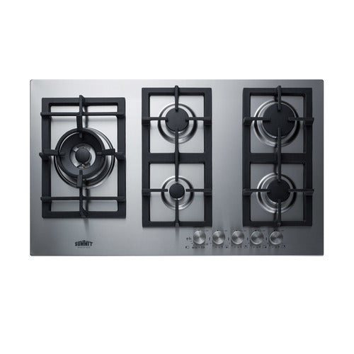 Summit 34" Wide 5-Burner Gas Cooktop In Stainless Steel (GCJ536SS)